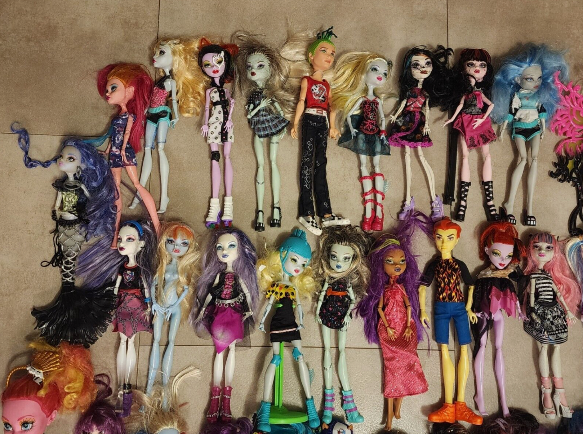 Lot of Dolls with Accessories – 100+ Piece Bundle – Mixed Condition