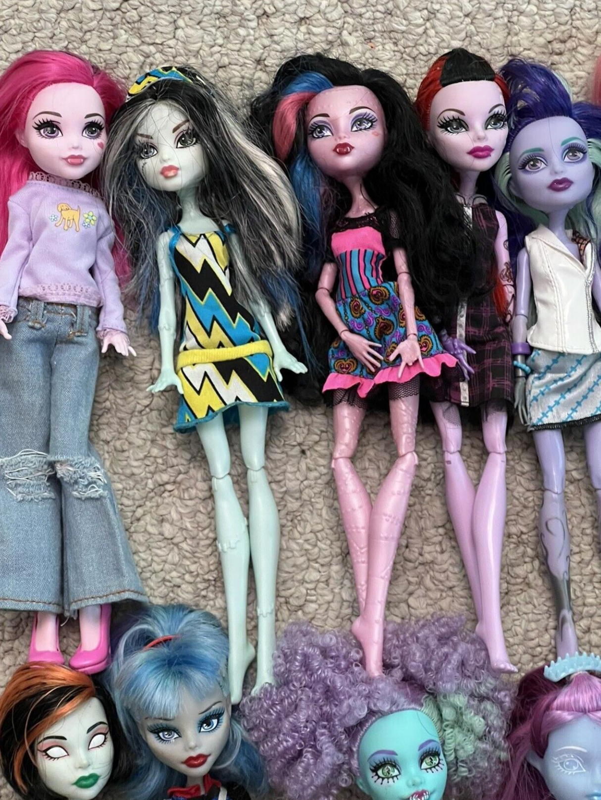 Doll Lot – 54 Dolls with Clothes, Shoes, Stands & Accessories