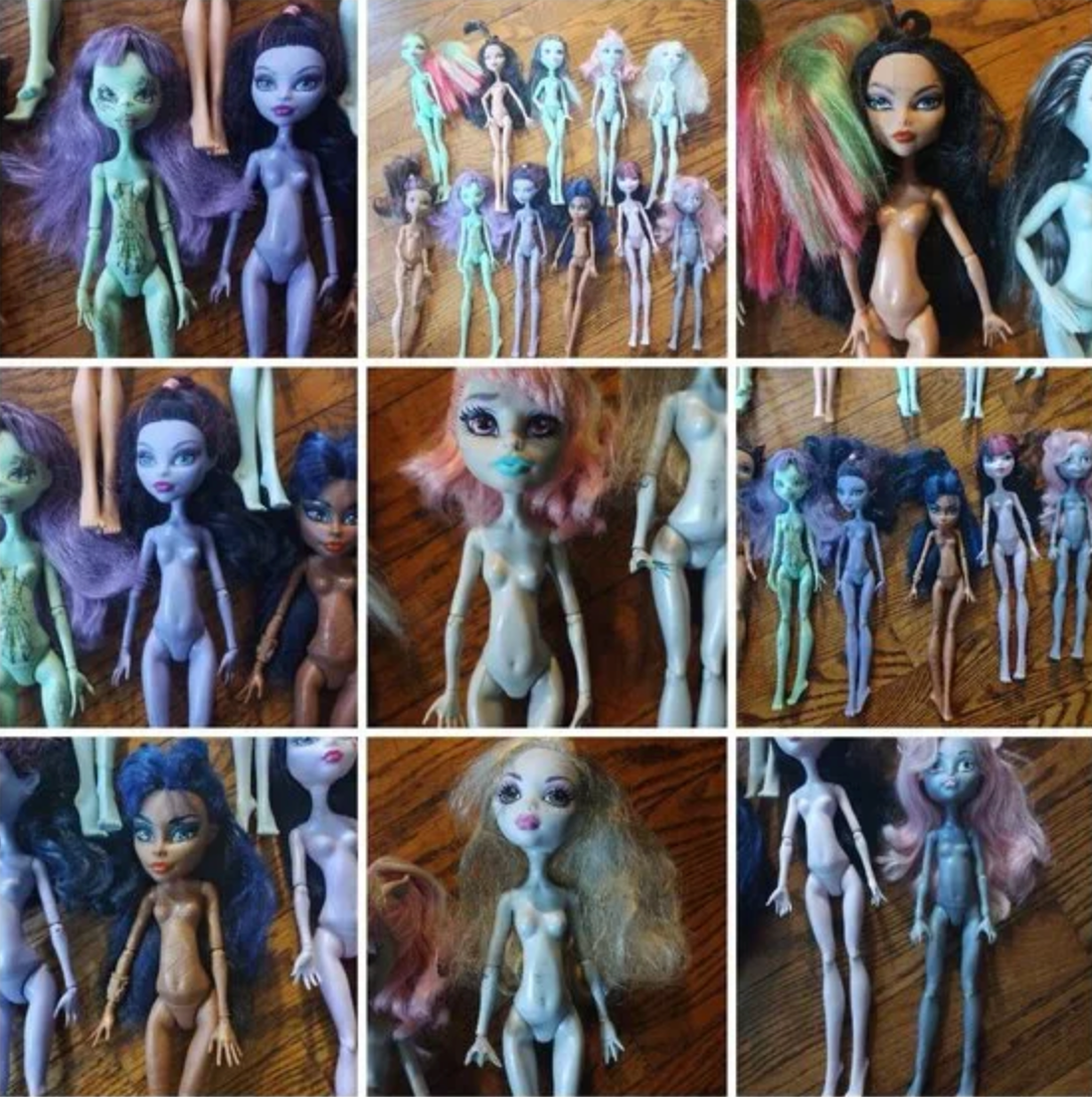 Monster High Lot – 41 Dolls, 100 Bodies, 18 Heads, Clothes, Accessories – OOAK Custom